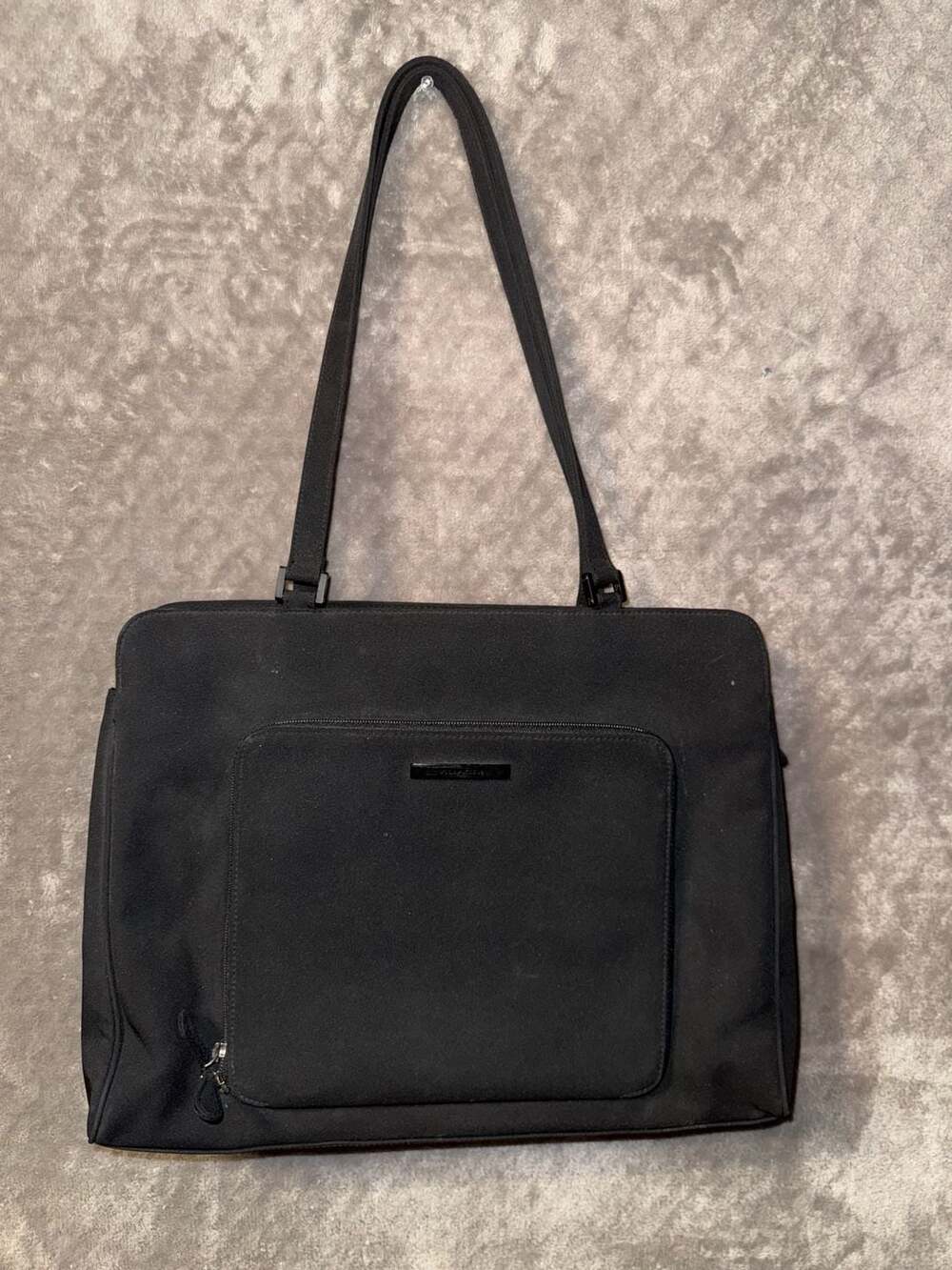 Villager A Liz Claiborne Company Black Structured Laptop Briefcase Tote